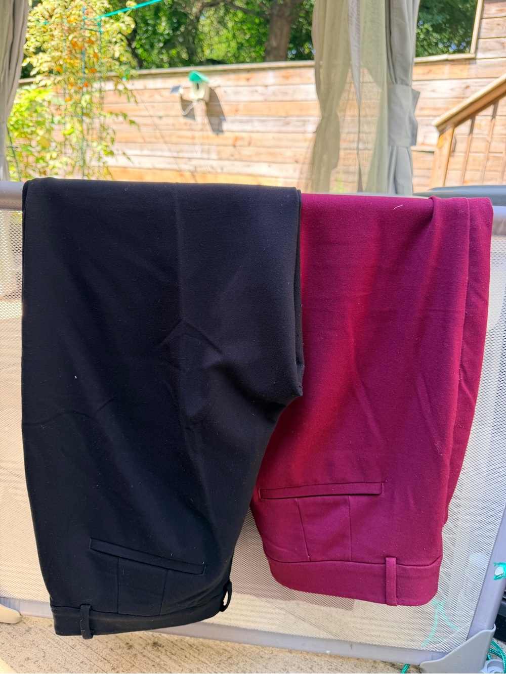 LOFT size 14 Curvy Parker Pant Trouser in black and burgundy (Lot)
